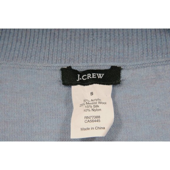 J Crew Womens V Neck Sweater Small Light Blue Pullover Sweatshirt Wool Blend - Picture 5 of 7